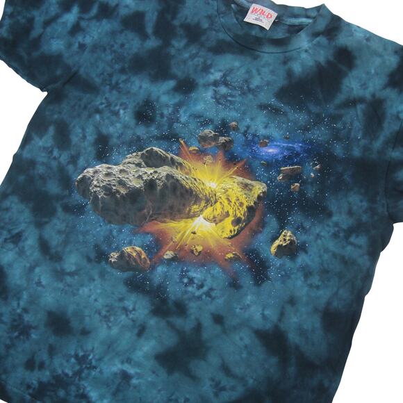 Vintage Astroid Collision Tie Dye Graphic T Shirt - Picture 2 of 7